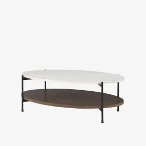 Crudités and Cocktails Oval Coffee Table in Dark Wood